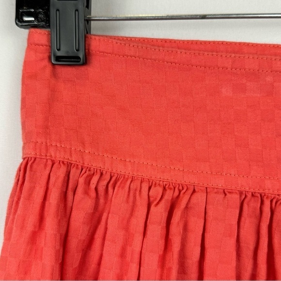 Nick & Mo Mini A-line Mini Skirt Coral & Ivory Embroidery Cotton Small Preppy - Picture 4 of 8